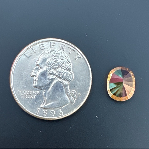 2.44 Cts Natural Mystic Quartz 10X8mm Oval Concave Cut Brazil - Picture 16 of 17